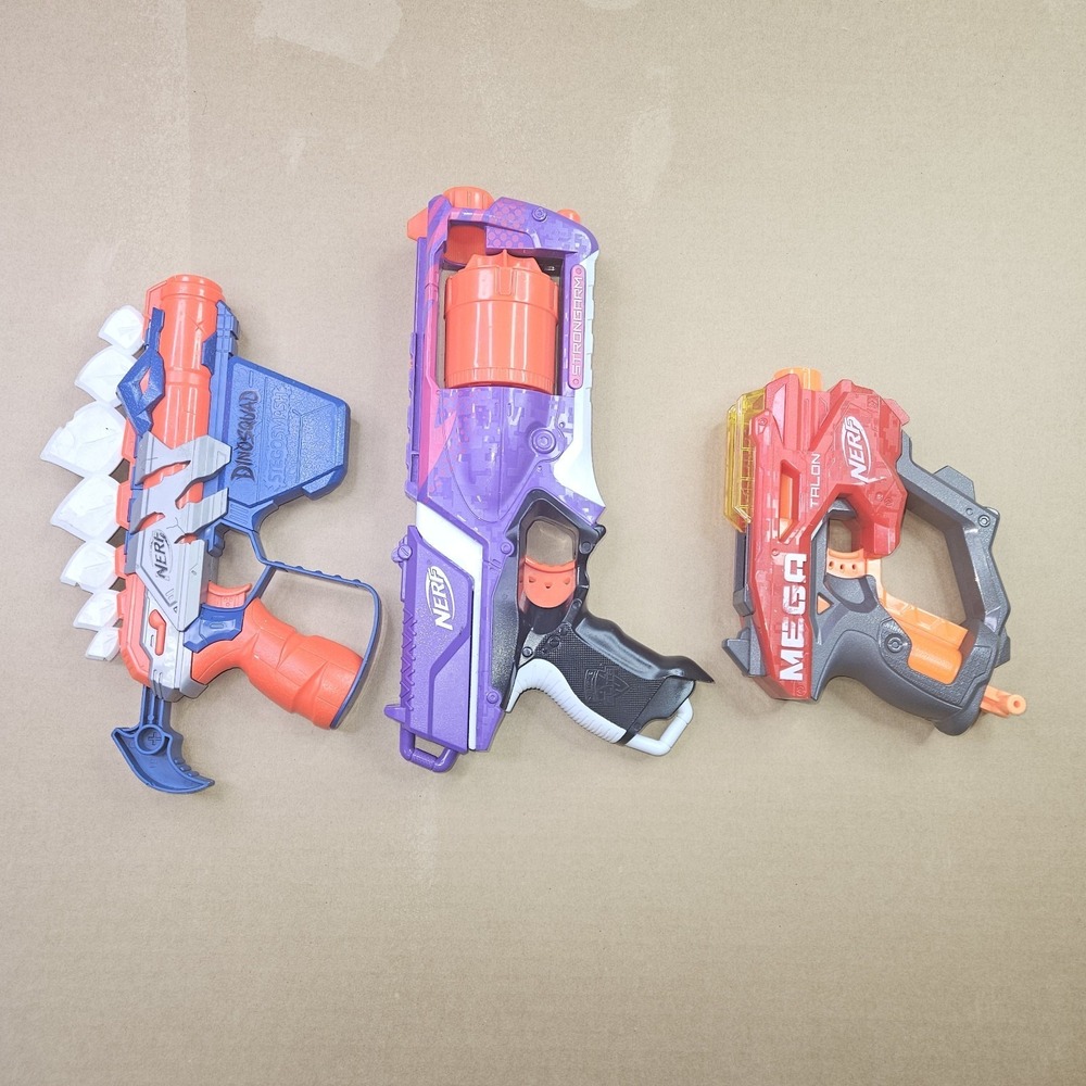 Nerf Blaster Lot - DinoSquad Stegosmash, Limited Edition Purple Strongarm & Mega